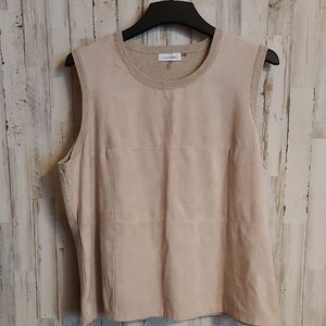 Calvin Klein Women's Tan Sleeveless Top